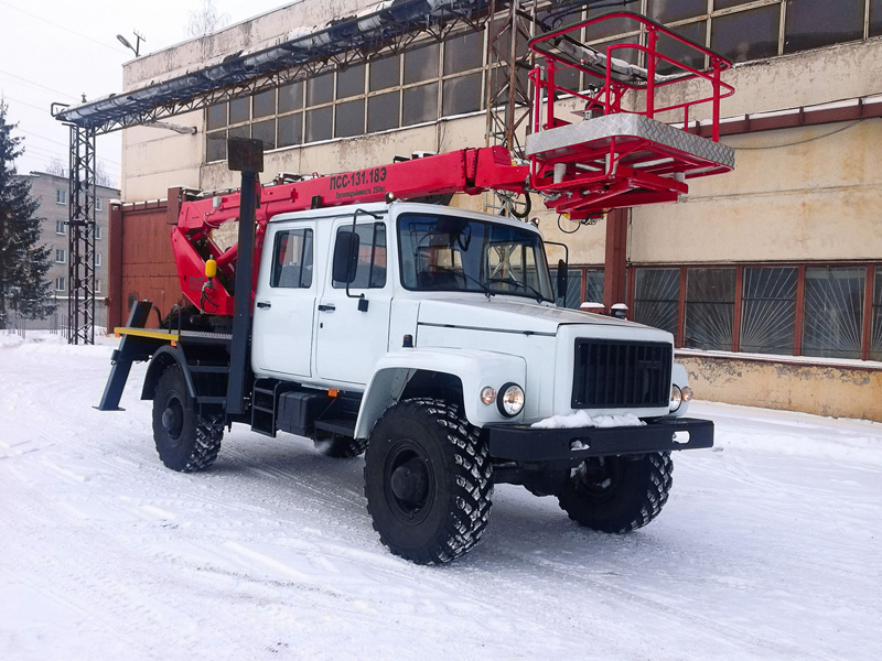 Автовышка ПСС-131.18Э на шасси ГАЗ 33088 (81) 5-ть мест Автовышка ПСС-131.18Э на шасси ГАЗ 33088 (81) 5-ть мест