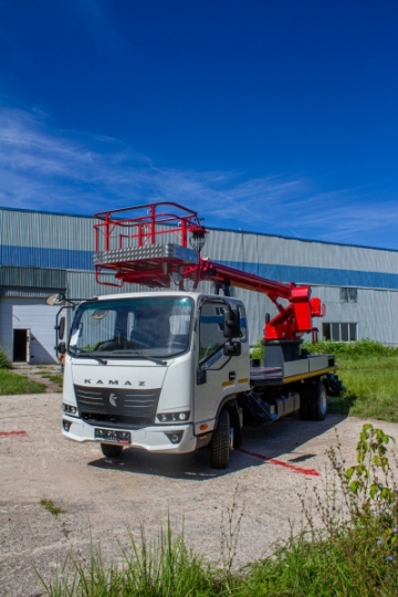 Автовышка ПСС-131.18Э, на шасси Камаз-Компас 9