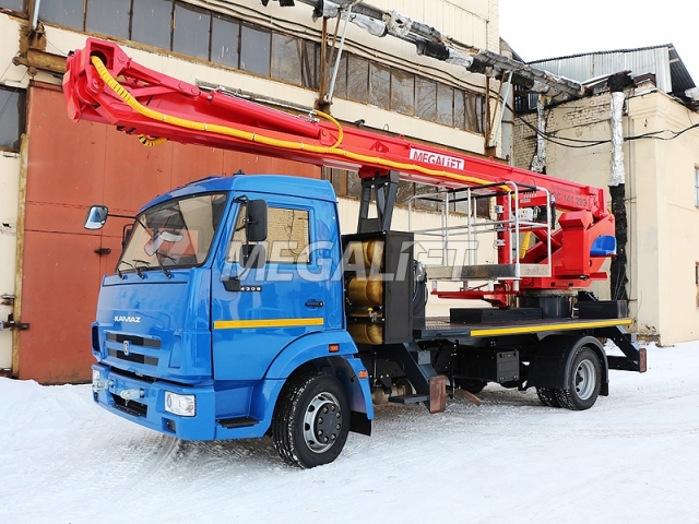 Автовышка ПСС-141.29Э на шасси КАМАЗ 4308 (ГБО) Автовышка ПСС-141.29Э на шасси КАМАЗ 4308 (ГБО)